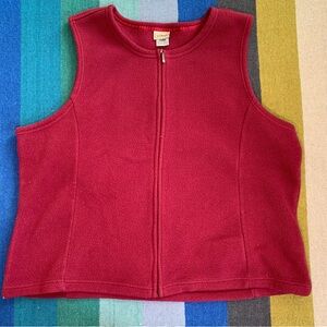 L.L. Bean Burgundy Fleece Vest